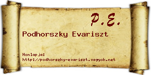 Podhorszky Evariszt névjegykártya